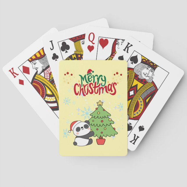 Jeu De Cartes cute panda merry Christmas  Poker Cards (dos)