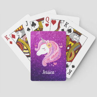 Jeu De Cartes Cute Parties scintillant Unicorn