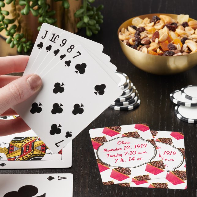 Jeu De Cartes Cute Rose Personnalisé Cupcake Sprinkings (In Situ)