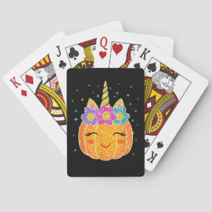 Jeu De Cartes Cute Unicorn Citrouille Halloween Thanksgiving