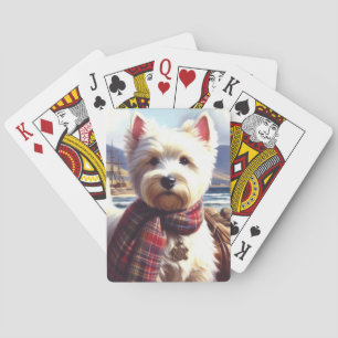 Jeu De Cartes Cute West Highland Peinture de Terrier blanc