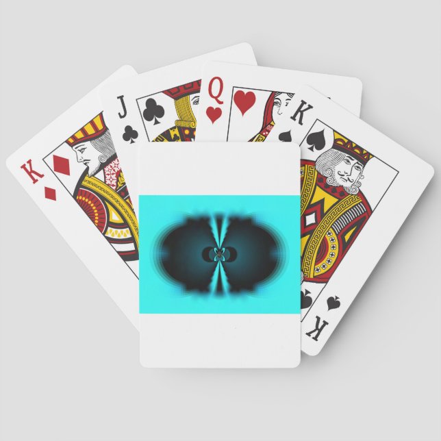 Jeu De Cartes Cyan et Black Abstrait Art Print (dos)