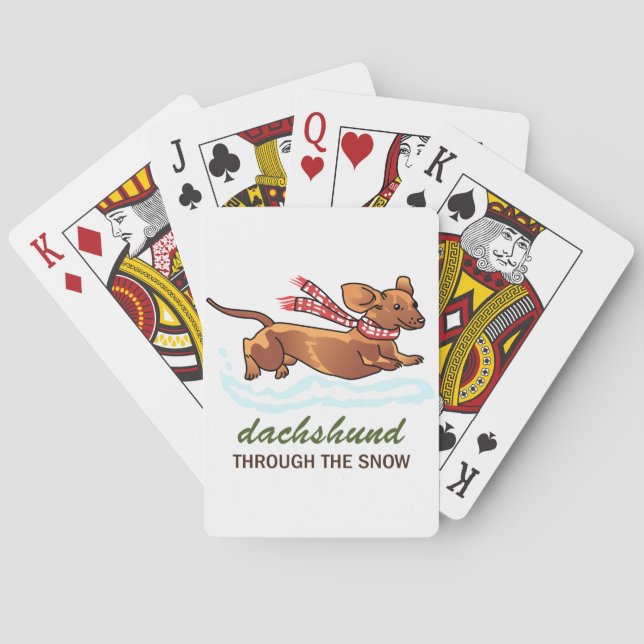 Jeu De Cartes Dachshund à travers la neige (dos)
