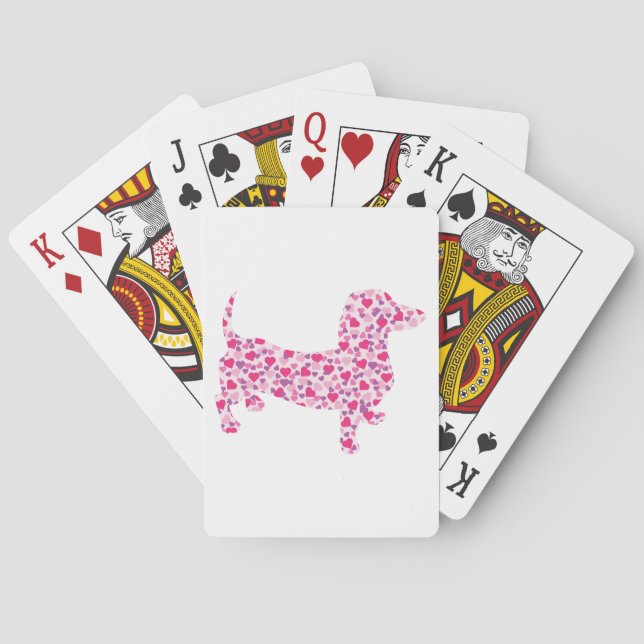 Jeu De Cartes Dachshund de la Saint-Valentin (dos)