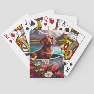 Jeu De Cartes Dachshund sur une pagaie : une aventure Pittoresqu