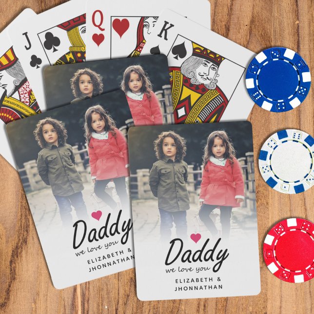Jeu De Cartes Daddy we love you Script Simple Father Photo  (Créateur téléchargé)