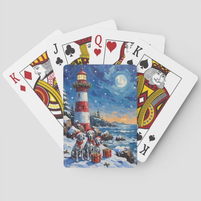 Jeu De Cartes Dalmatian Christmas Lighthouse Holiday (dos)