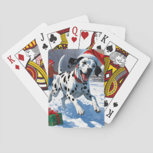 Jeu De Cartes Dalmatienne coule dans la neige avec Casquette de 