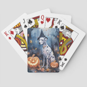 Jeu De Cartes Dalmation d'Halloween avec effroi Citrouille