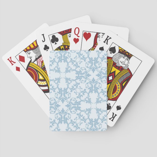 Jeu De Cartes Damas bleu pâle (dos)