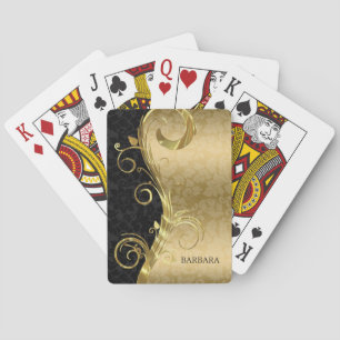Jeu De Cartes Damas Noir Et Or