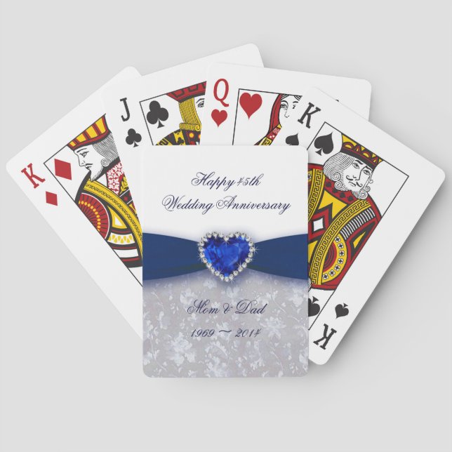 Jeu De Cartes Damask 45e anniversaire Mariage Jouer des cartes (dos)