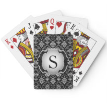 Damassé noire et blanche de monogramme