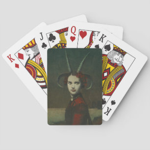 Jeu De Cartes Dame à la corne en rouge