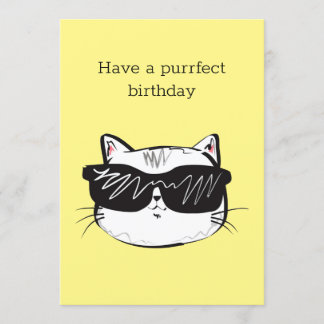 jeu de cartes d'anniversaire parfait drôle chat