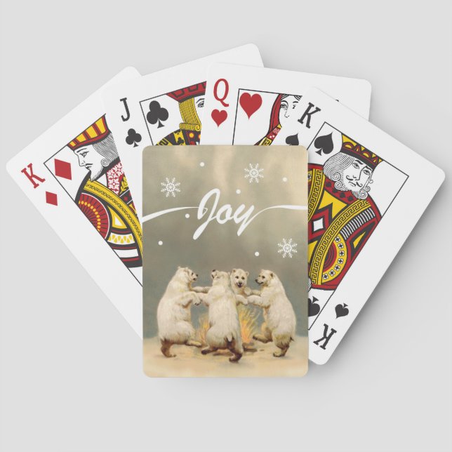Jeu De Cartes Danse Ours Polaires Snowflakes Jouer des cartes (dos)