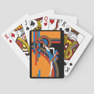 Jeu De Cartes Danseur Art déco rétro