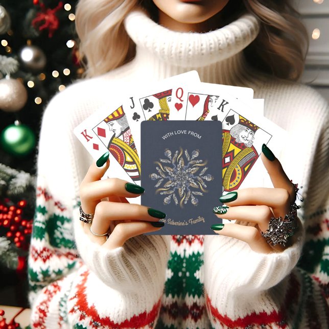 Jeu De Cartes Dark Blue & Gold Midnight Sparkle Stars New Year  (Créateur téléchargé)