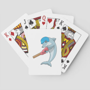Jeu De Cartes Dauphin au cricket avec chauve-souris de cricket