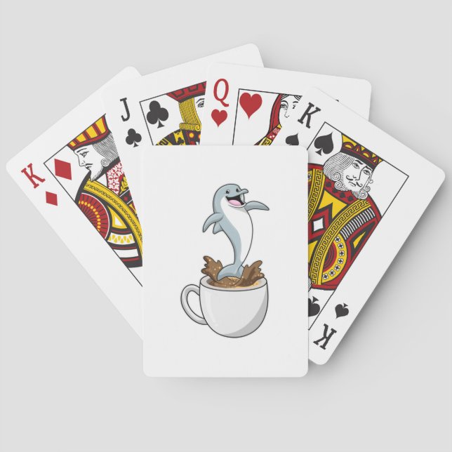 Jeu De Cartes Dauphin avec la coupe de café (dos)