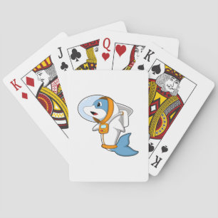 Jeu De Cartes Dauphin en astronaute avec costume