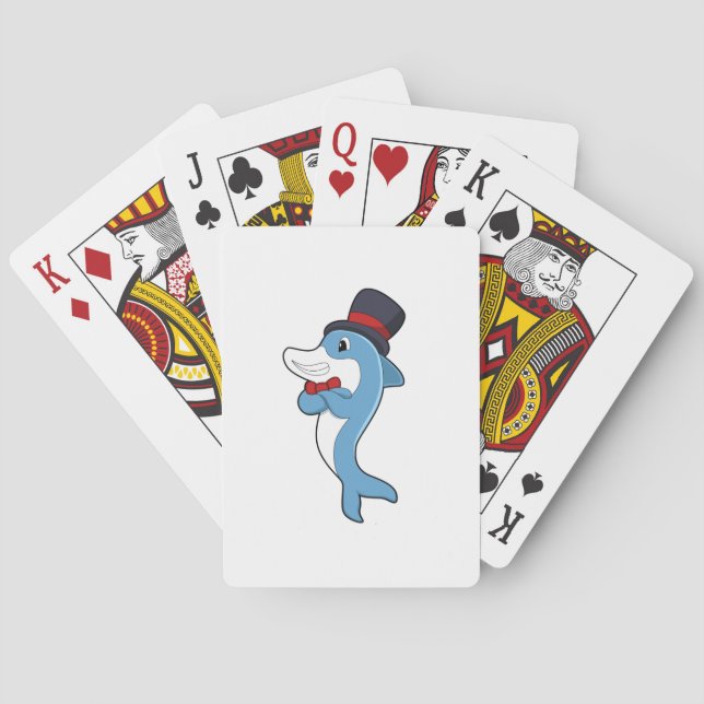 Jeu De Cartes Dauphin en tant que Gentleman avec Casquette (dos)
