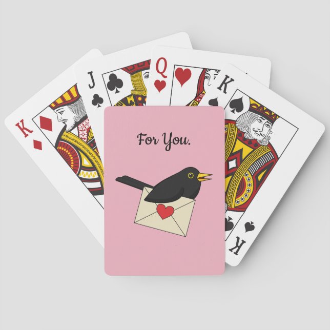 Jeu De Cartes De Blackbird avec amour | Ajouter votre texte (dos)