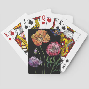Jeu de cartes de jeu violet rouge orange Poppy