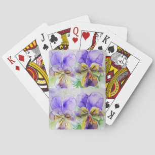 Jeu de cartes de jeu violet Viola aquarelle