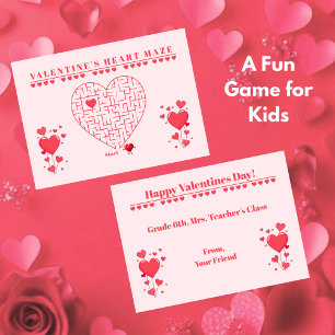 Jeu de cartes de la Saint-Valentin en labyrinthe p