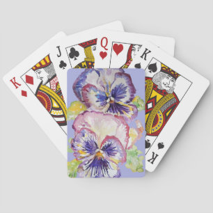 Jeu de cartes de lecture violet Pansy Aquarelle