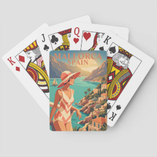 Jeu de Cartes de Majorque Art de Voyage Vintage