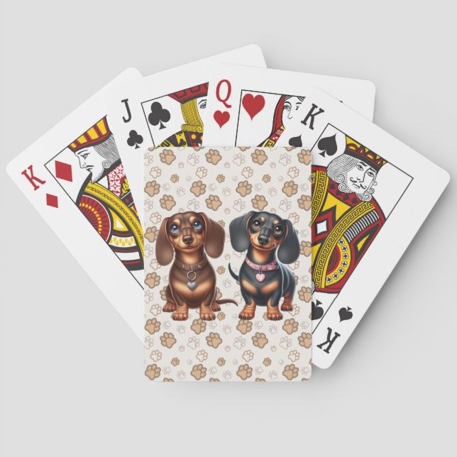 Jeu De Cartes De mignons amis dachshund (dos)