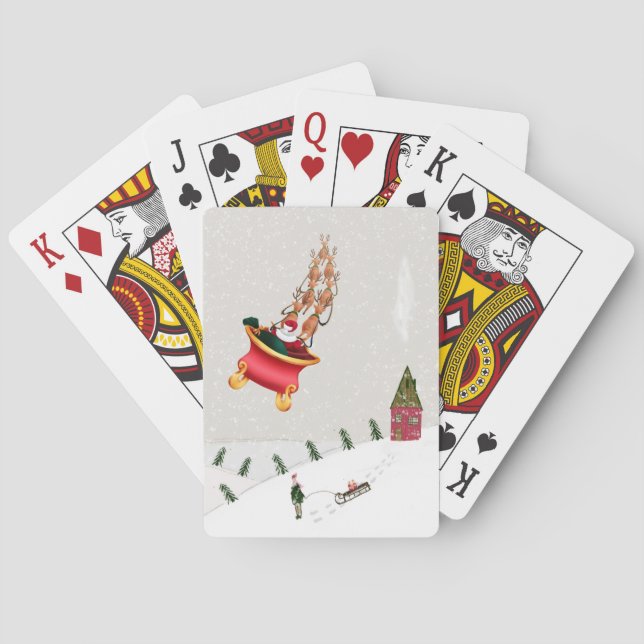 Jeu de cartes de Noël Joyeux Noël Père Noël  (dos)