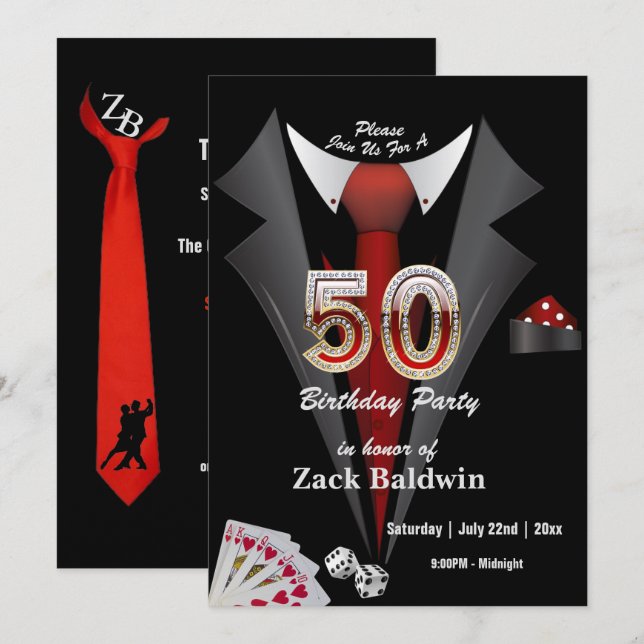Jeu de cartes de Tuxedo 50e anniversaire (Devant / Derrière)