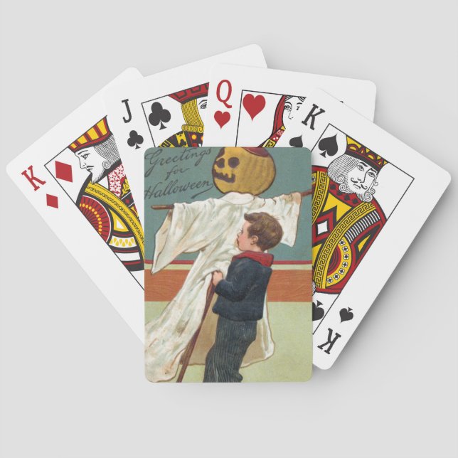 Jeu De Cartes Début des années 1900 Vintage Halloween Salutation (dos)
