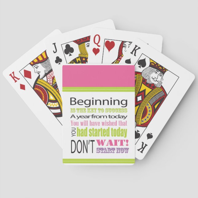Jeu De Cartes Début du pont de carte à lecture inspirante (dos)