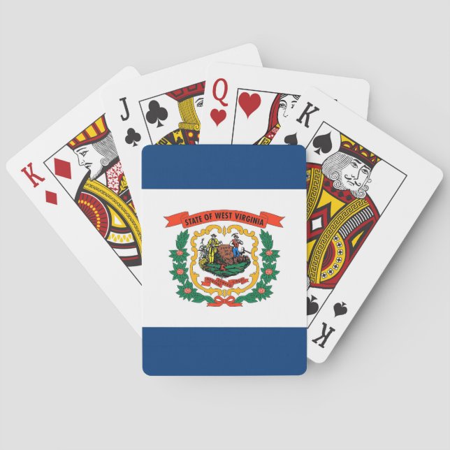 Jeu De Cartes Deck Playing Cards with Flag of West Virginia (dos)