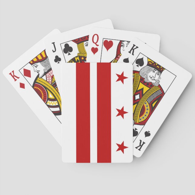 Jeu De Cartes Deck Playing Cards with old Flag of Washington DC (dos)