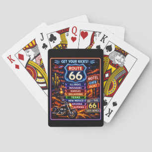 Jeu De Cartes Deck Route 66 Retro Neon Get Your Kicks
