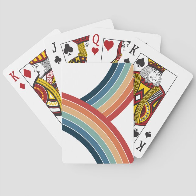 Jeu De Cartes Décor couleur double rétro style arc-en-ciel (dos)