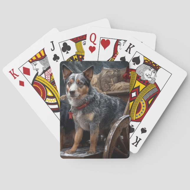 Jeu De Cartes Décor de Noël australien Snowy Sleigh (dos)