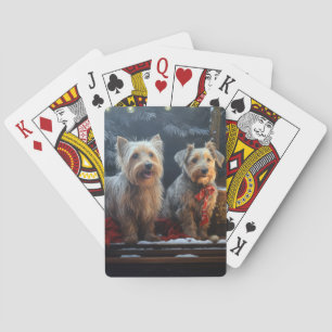 Jeu De Cartes Décor de Noël de Terrier australien Snowy Sleigh