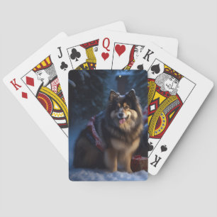 Jeu De Cartes Décor de Noël Lapphund Snowy Sleigh