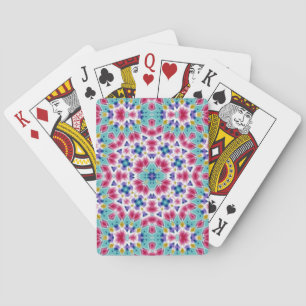 Jeu De Cartes Décor kaléidoscope couleur pourpre turquoise