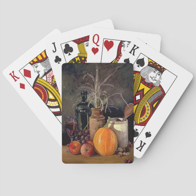 Jeu De Cartes Décorations d'automne sur table, Citrouille, Fruit (dos)