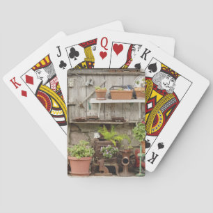 Jeu De Cartes Décorations sur une clôture en bois, île de Catali