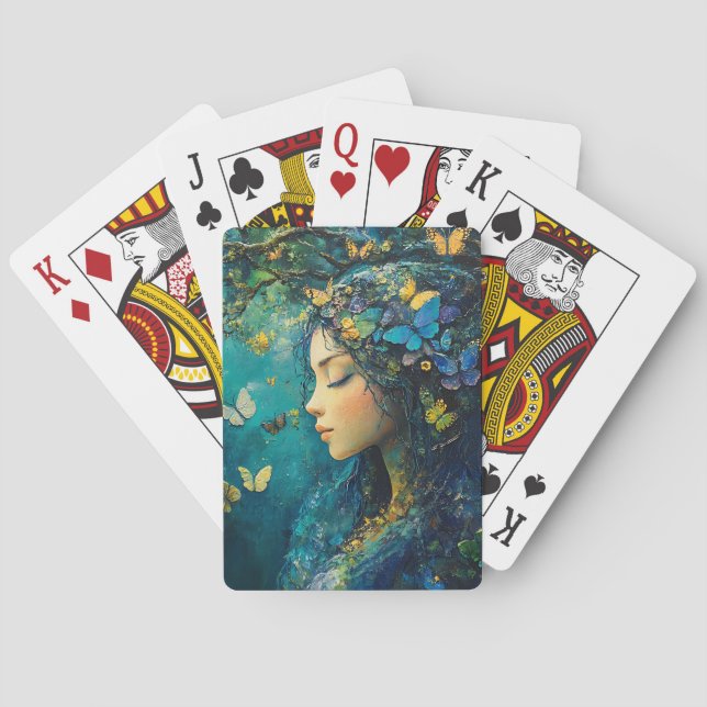 Jeu De Cartes Déesse de la Forêt Enchantée avec Papillons (1) (dos)