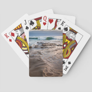 Jeu De Cartes Déferlement de vague sur la plage, Californie