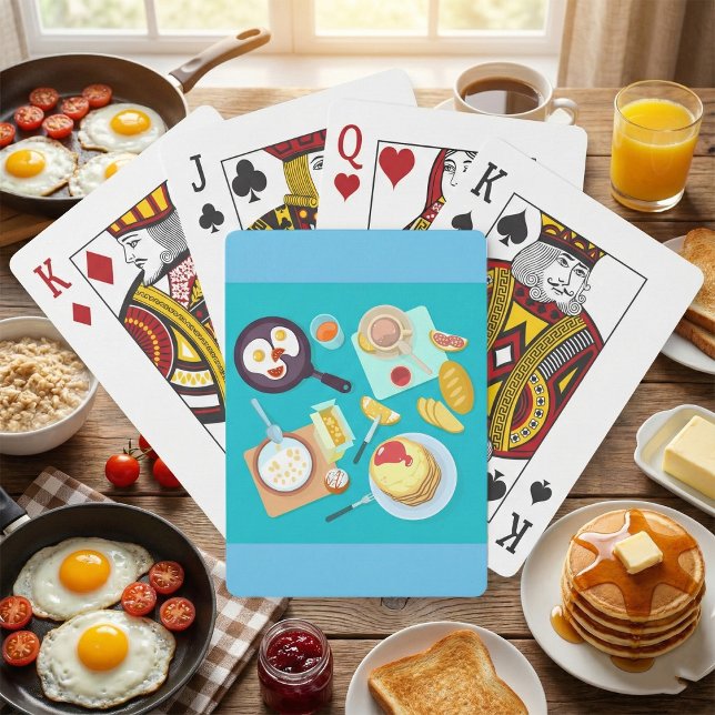 Jeu De Cartes Délicieux petit déjeuner Pancakes Oeufs Café (Créateur téléchargé)